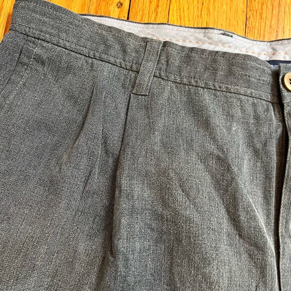 Tommy Bahama Shorts Mens 38 Gray Pleated Silk Beach Outdoor Activewear - Picture 2 of 9